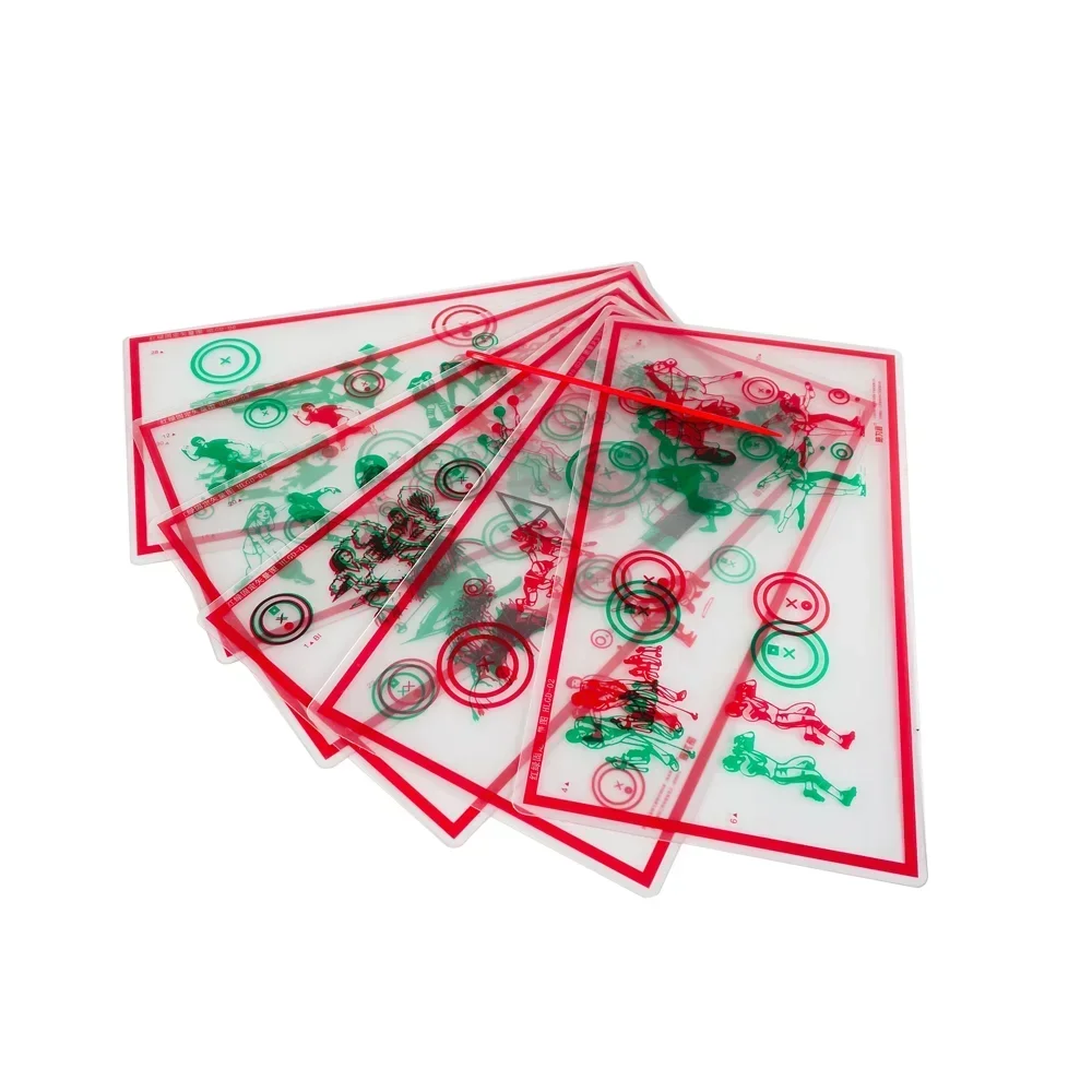 New Fixed Red/Green Tranaglyph Vision Therapy Convergence Insufficiency Stereo Training Cards Visual Correction RD008