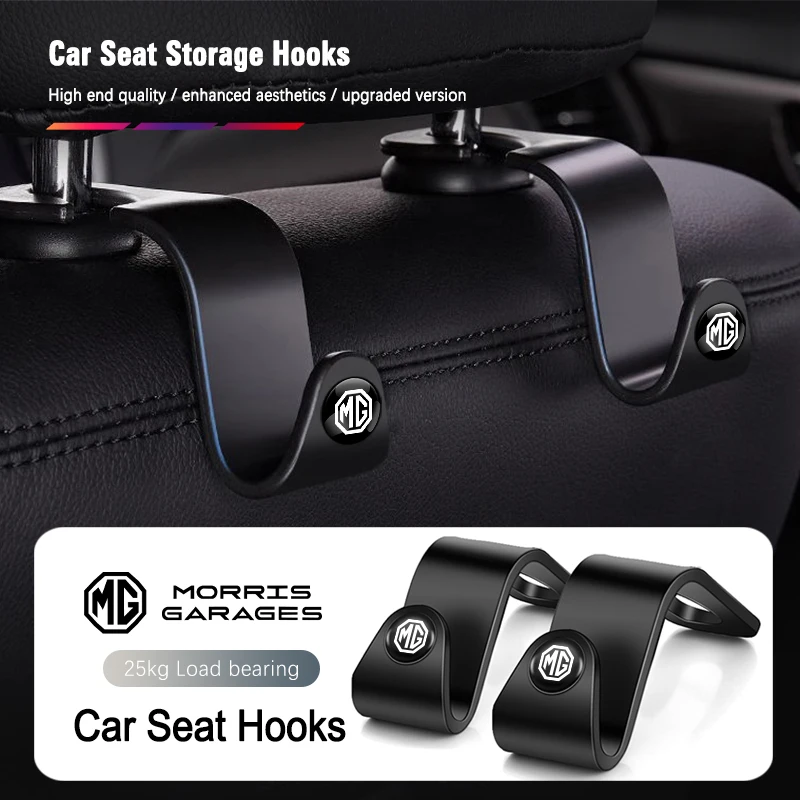 

2Pcs Car Seat Hooks Rear Seat Storage Bracke For MG 4 5 6 7 Cyberster ES5 ONE MG5 Scorpio ZS HS MARVEL-R Hector MG3 EZS EV GT