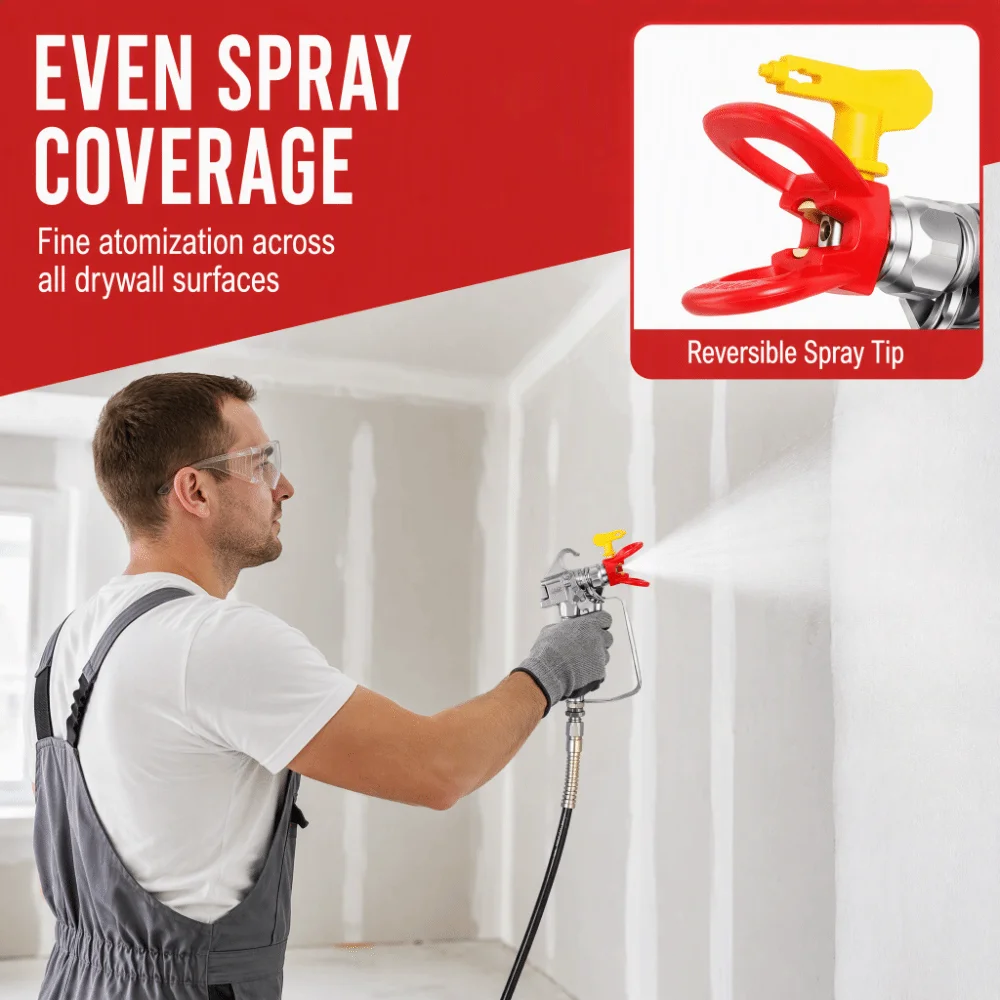 3pcs Portable Airless Spray Gun With Nozzle High Pressure Paint Sprayer Gun Paint Spraying Airless Design Wall Paint Spray Gun