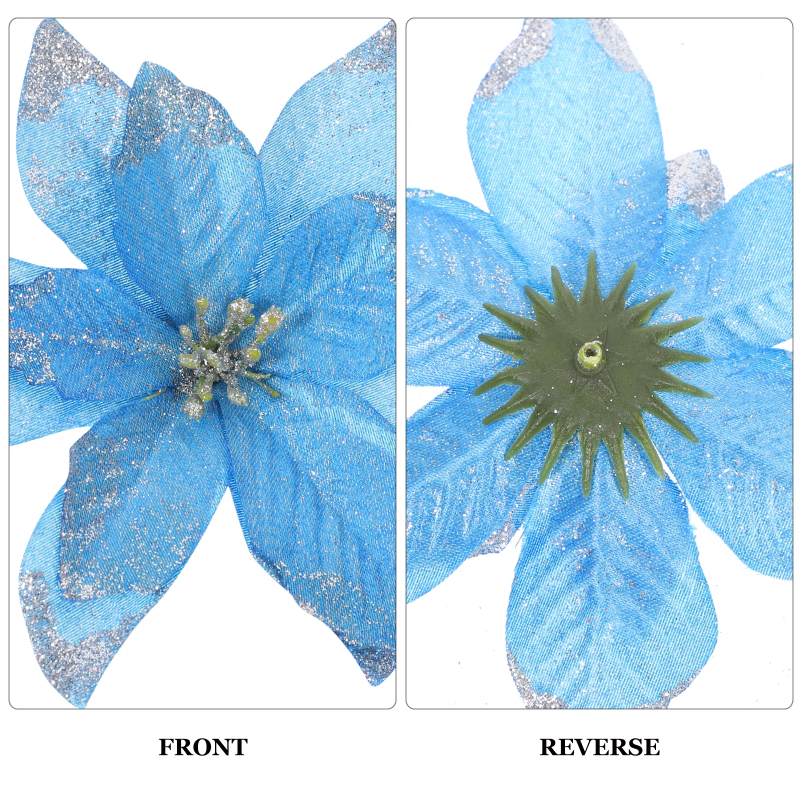 

10Pcs Christmas Tree Flower Ornaments Xmas Plastic Flowers Decorative Wreath DIY Crafts Christmas Flower Xmas Tree Ornament