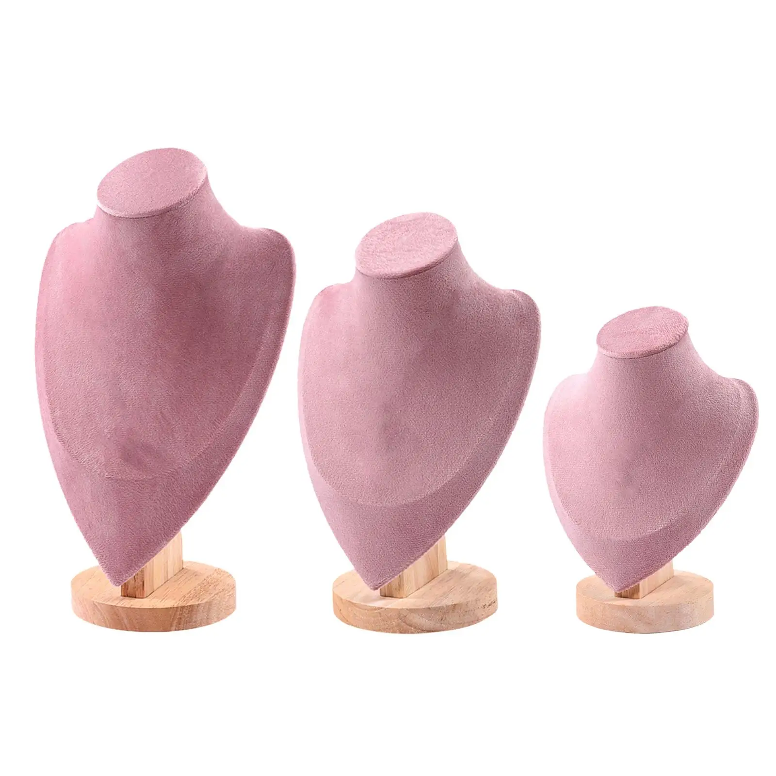 حامل عرض القلادة، حامل تمثال نصفي للمجوهرات، حامل قلادة أنيق مخملي #2