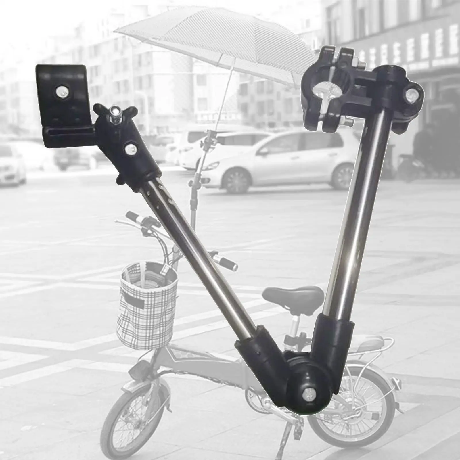 Adjustable Bicycle Umbrella Mount Holder Folding Pram Trolley Parasol Stand