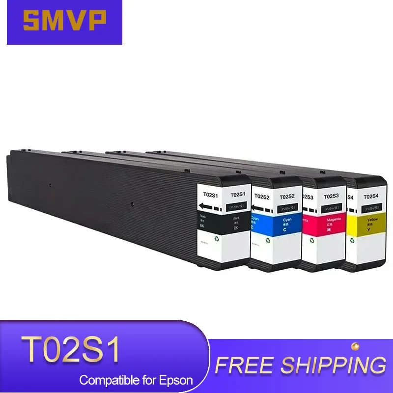 T02S1 T02S2 T02S3 T02S4 خرطوشة حبر نافثة للحبر متوافقة مع الألوان المميزة للطابعة Epson WorkForce Enterprise WF-C20750