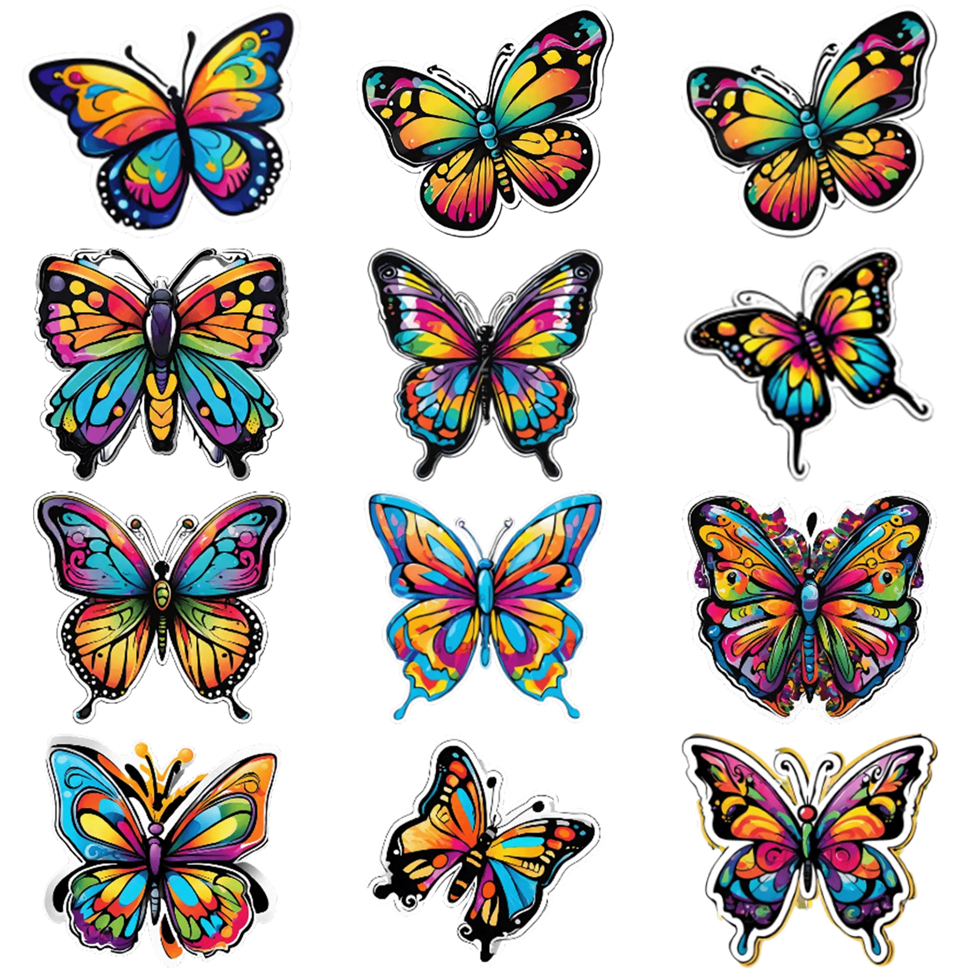 50 pcs Colorful Butterfly Graffiti Stickers Create a Stunning Butterfly Themed Room with these 50 pcs Colorful Graffiti Stickers