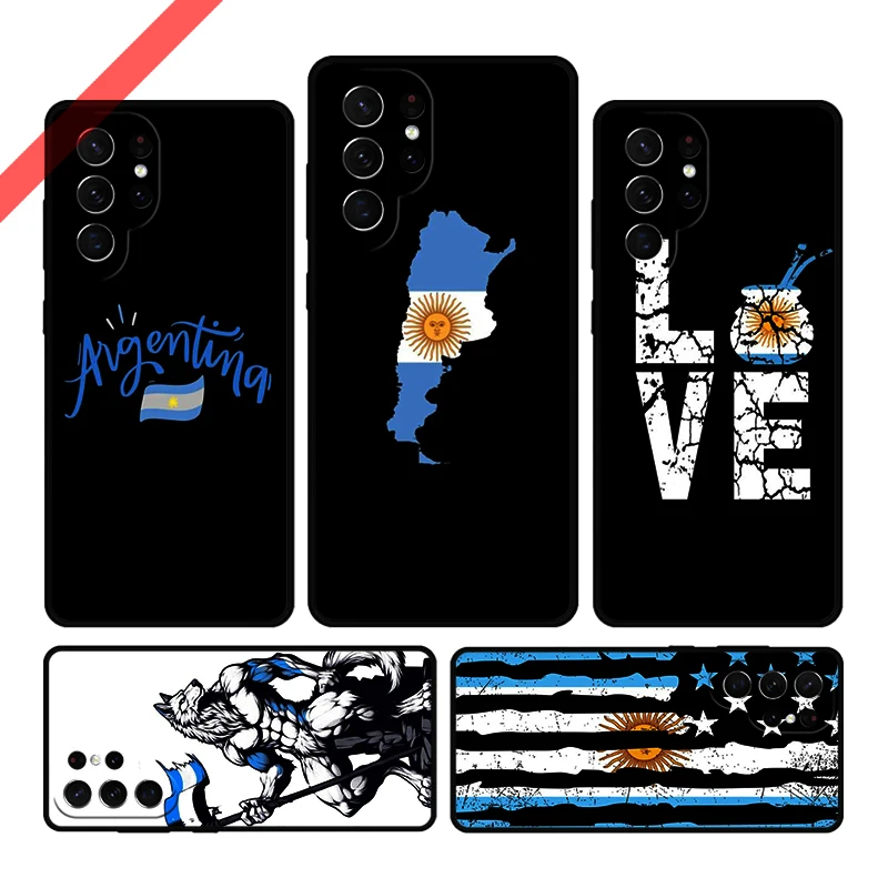 Arjantinli bayrak telefon kılıfı için Samsung Galaxy S20 FE S21 S10 S23 artı S24 S22 Ultra Coque Note20 Note10 S9 S8 kapak çapa