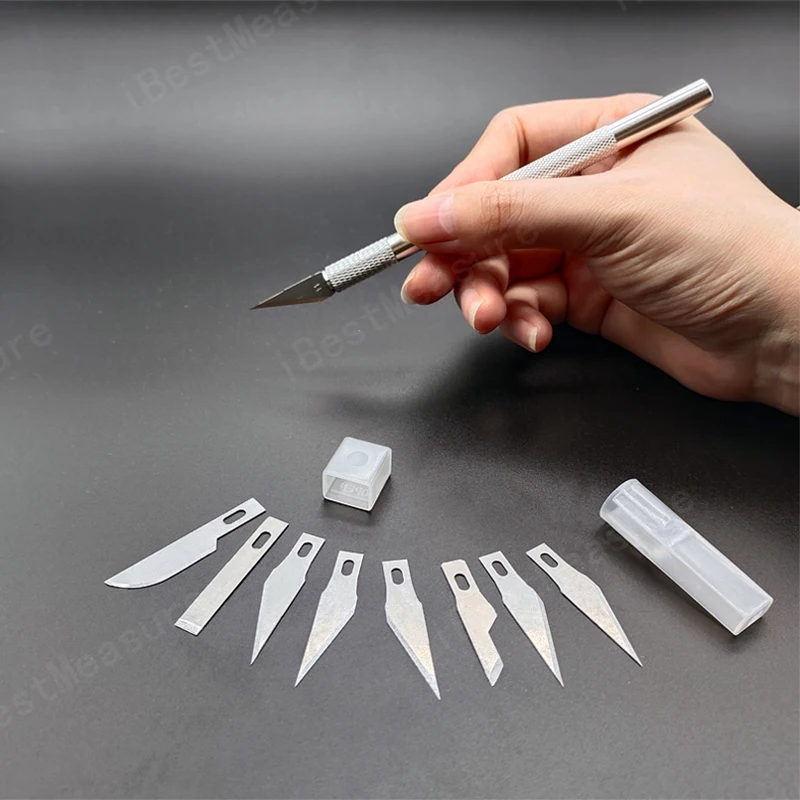 1 Set Carving Metal Scalpel Knife Tools Kit Wood Paper Cutter Craft Pen Engraving Cutting Supplies DIY Stationery Utility Knife