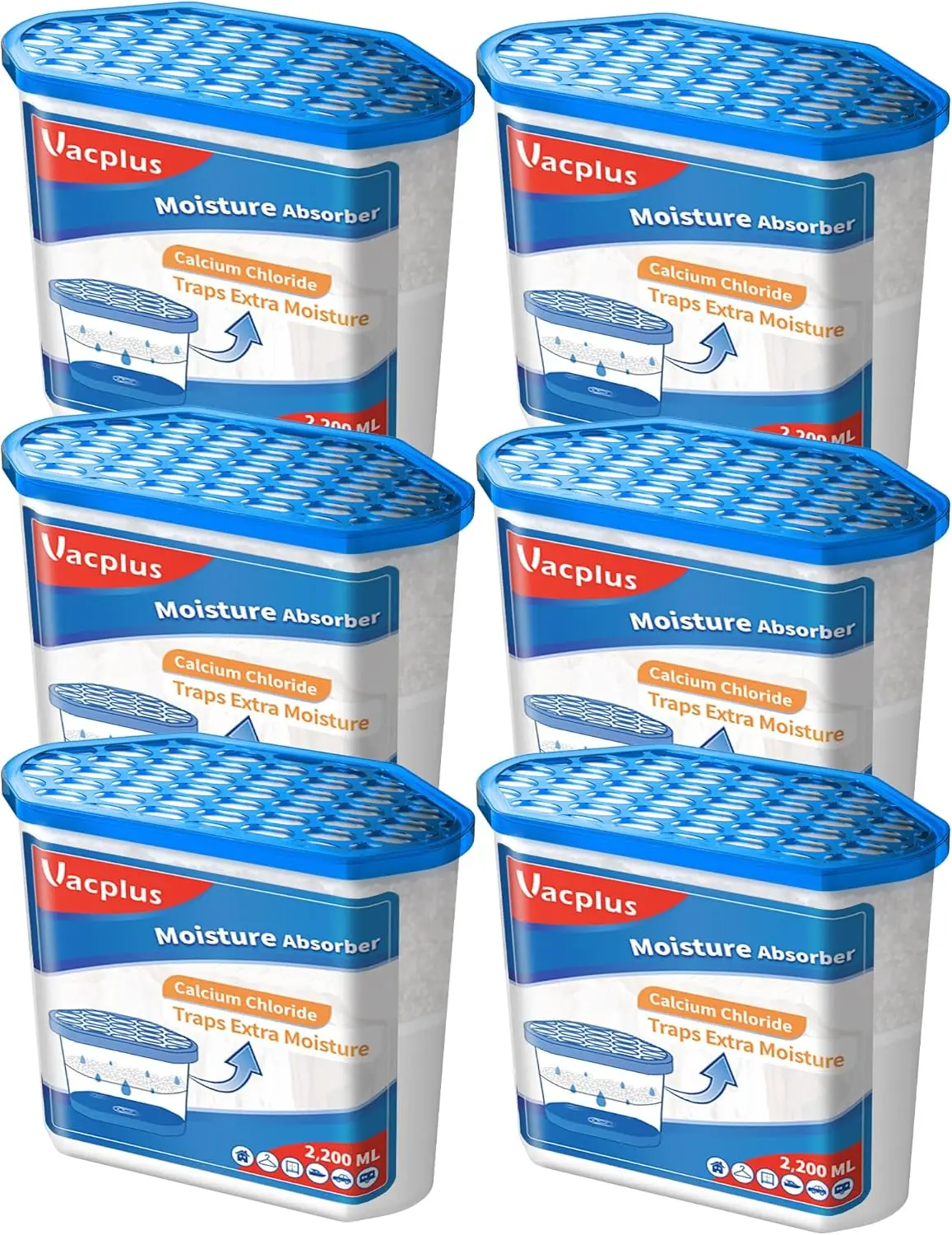 

6-Pack Portable Dehumidifier Boxes for Bathroom, Closet & Car, Fragrance-Free Moisture Absorbers, 32 Oz