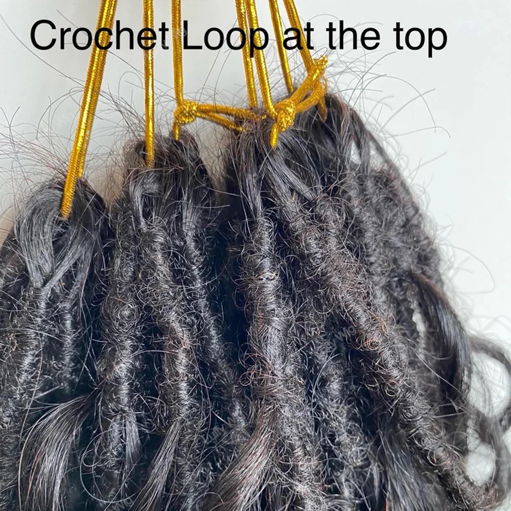 Crochet Boho Locs con riccioli di capelli umani Faux Goddess trecce estensioni dei capelli Knoteless Deadlock intrecciare i capelli per le donne nere