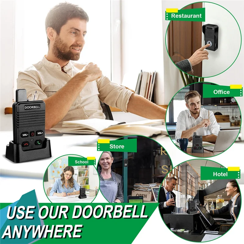 N93R Doorbell Wireless Voice Duplex Intercom Movable High Floor Caller For Factory Office