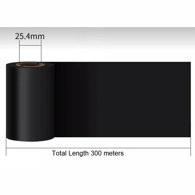 Wax Ribbon 50 60 70 80 90 100 110mmX300M barcode printer Black  Thermal transfer ribbon for printing on coated paper labels