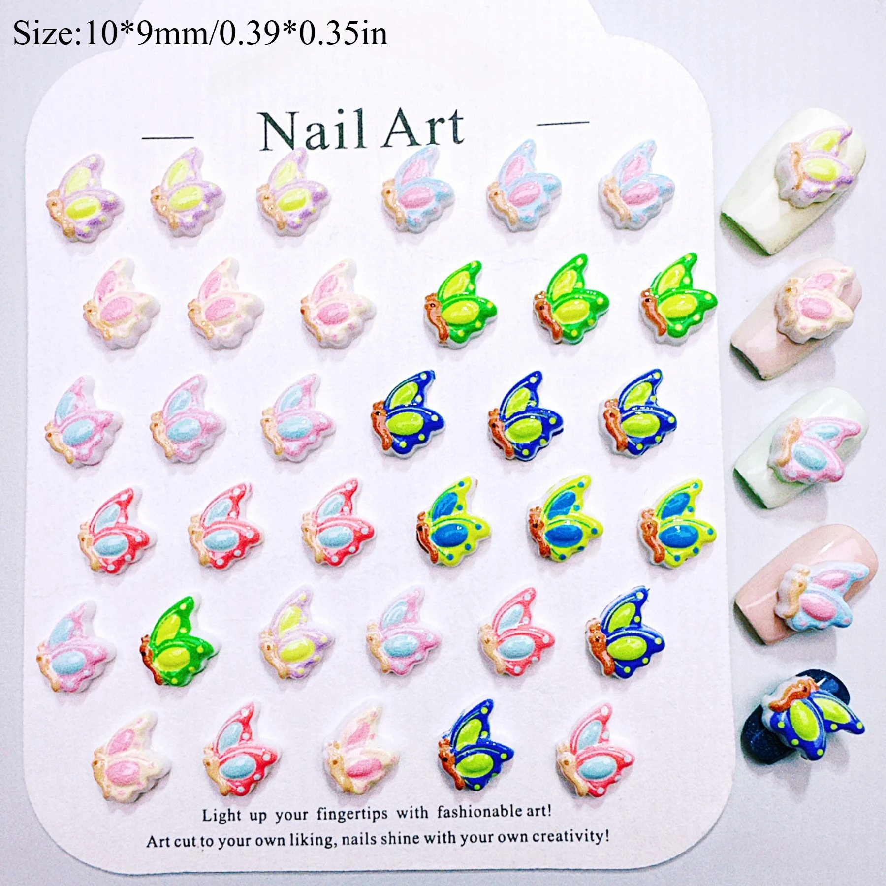 50/100/200Pcs, 10*9mm, Cartoon, Color Matching, Two Color, Bow Tie, Nail Accessories, Stereo, DIY, Wear Nail Accessories