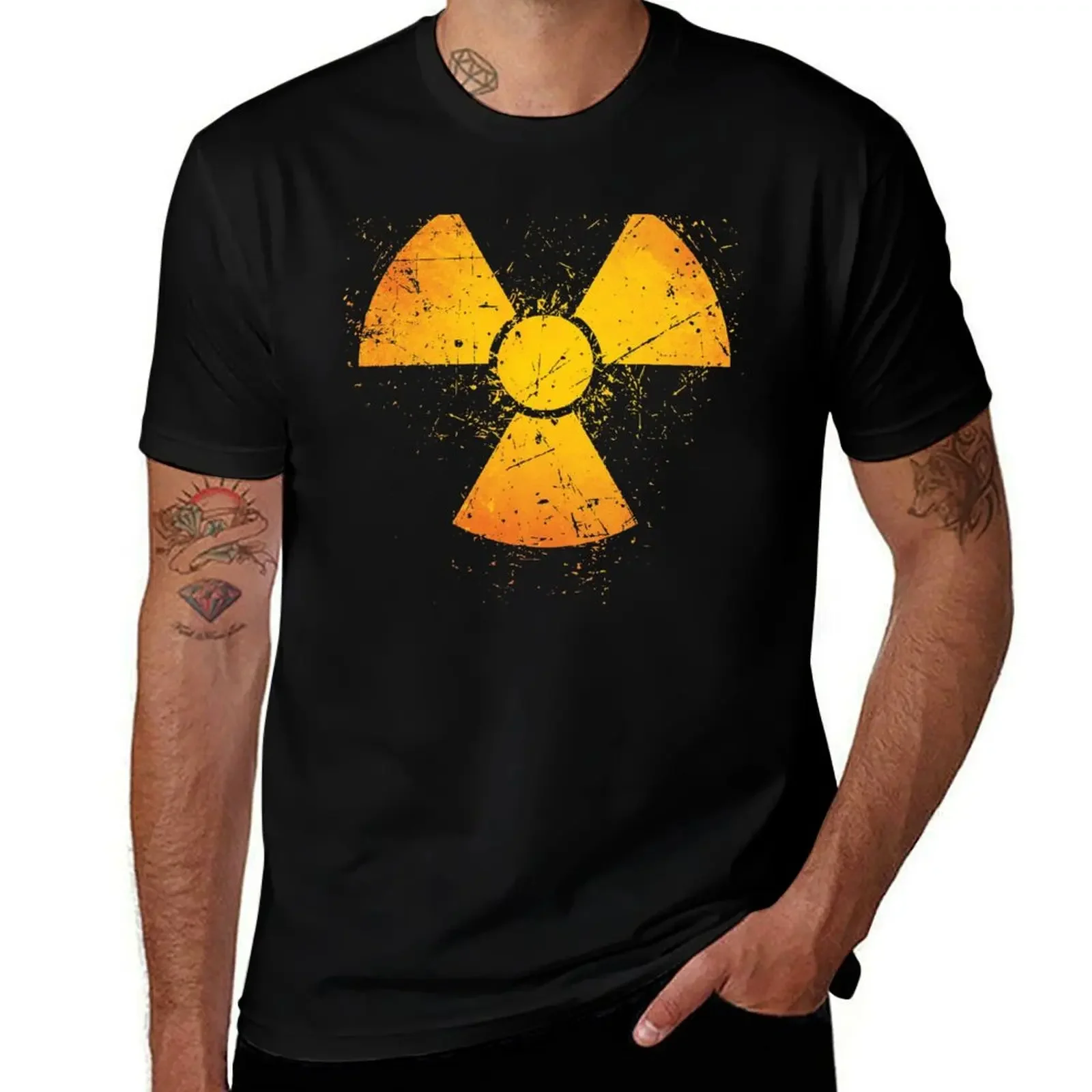 Radioactive Atomic Nuclear Symbol T-Shirt anime figures plus sizes vintage graphic tee mens tall t shirts