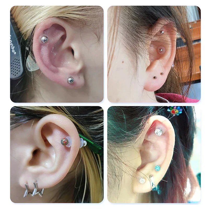

10Pcs Jewelry Silicone Pad Piercing Discs Set Flexible Anti Hyperplasia Flat Clear Grade Silicone Disc 3/5/7/9MM