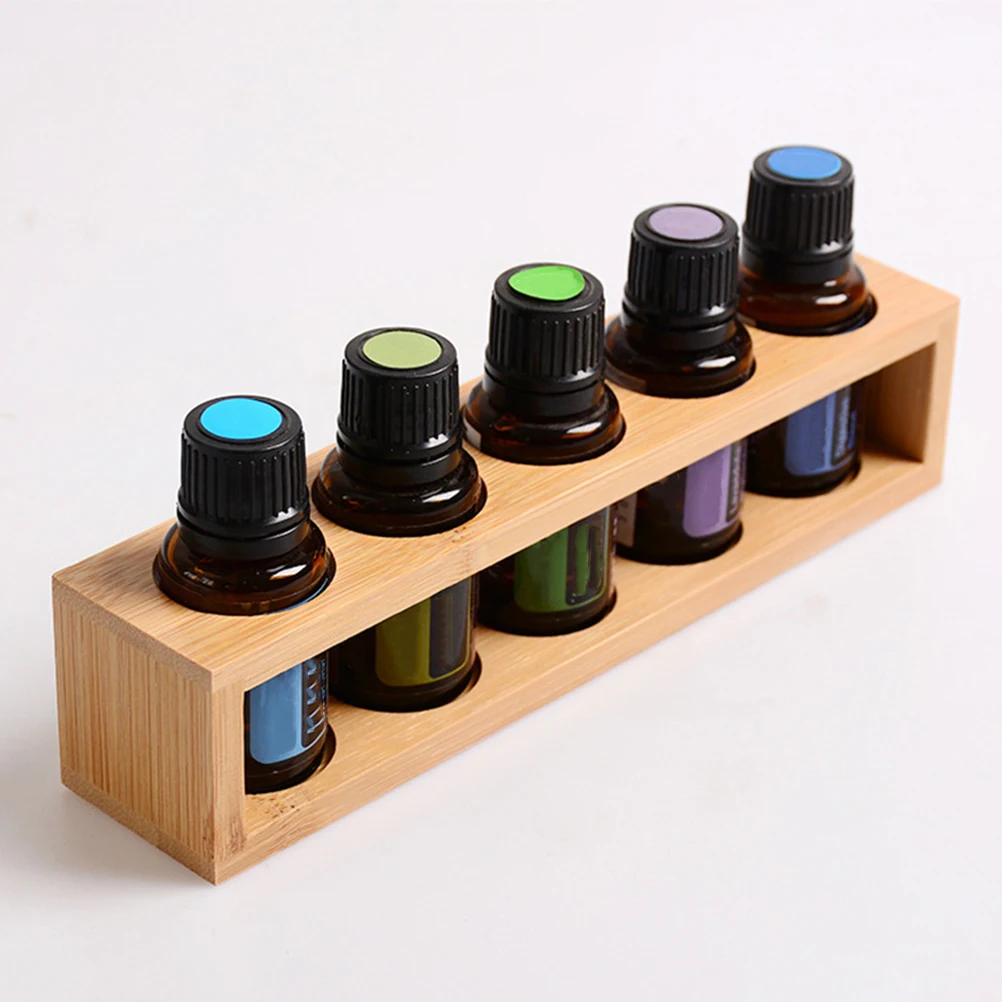 

Essential Oil Bottle Holder Round Organizer With 5 Holes Storage Rack For Aromatherapy Bottles Portable Case Home Supplies