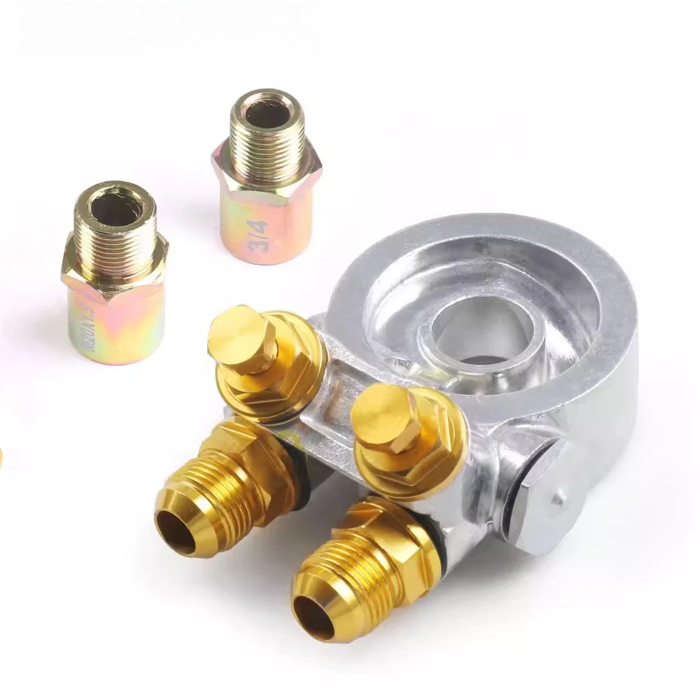 Automobile modification oil filter cooler sandwich plate adapter, die-cast oil cake