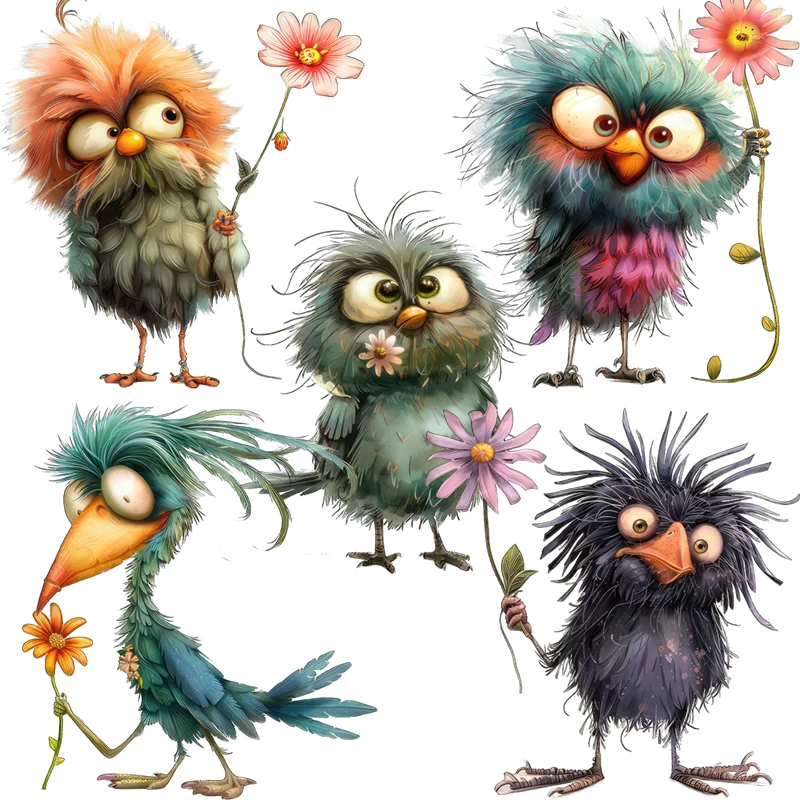 Three Ratels QN49 Funny little bird cartoon stickers KID's bedroom wall stickers furniture decals personalized car sticker