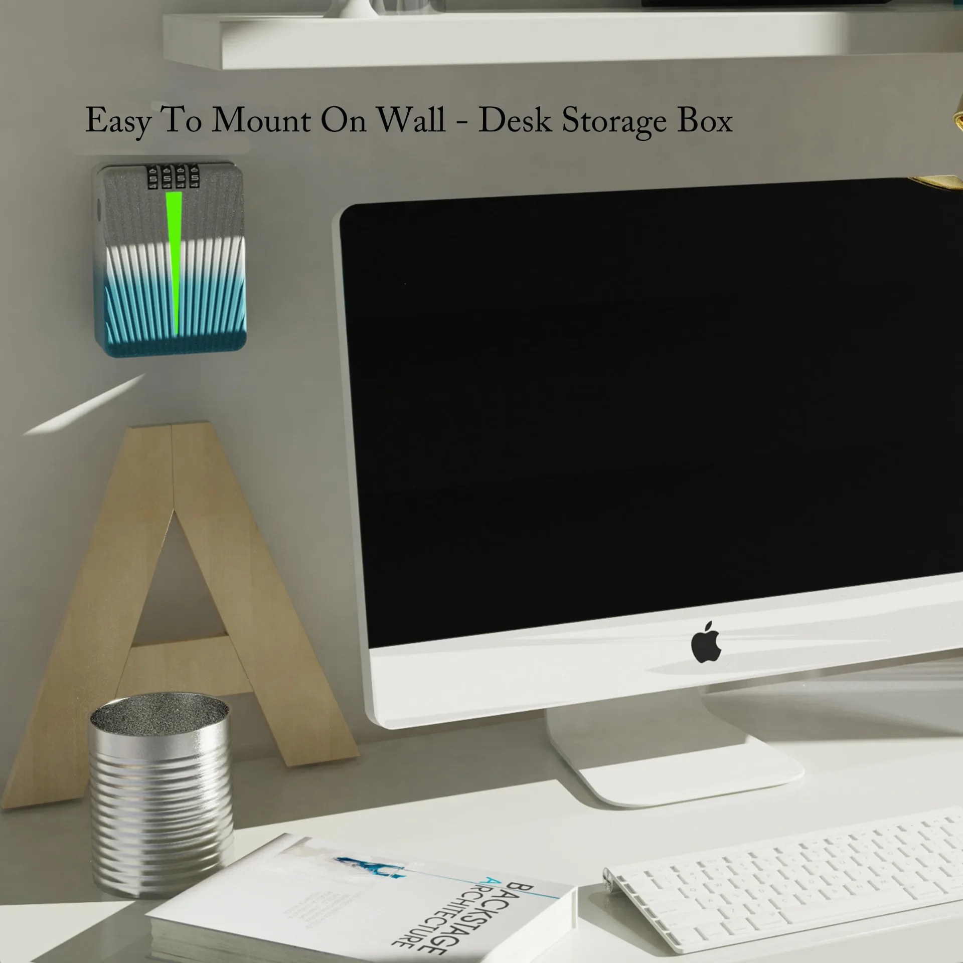 Cassetta di sicurezza con chiave montata a parete a colori creativi, serratura con codice a 4 cifre, password, scatola di immagazzinaggio sicura per soldi in plastica, per scrivania per studenti, ufficio domestico