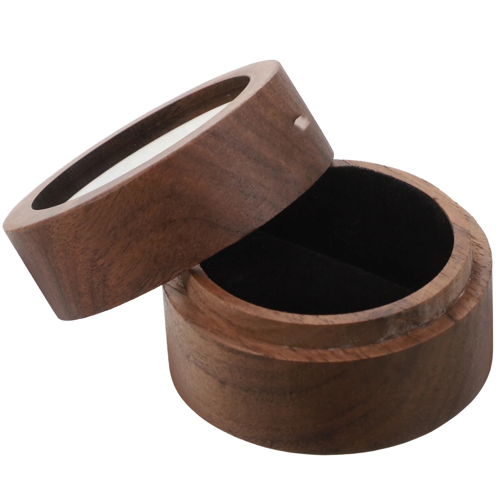 

Round Shaped Wooden Ring Storage Case for Engagement Wedding Proposal Gift Small Ring Wood Gift Box Jewelry Box