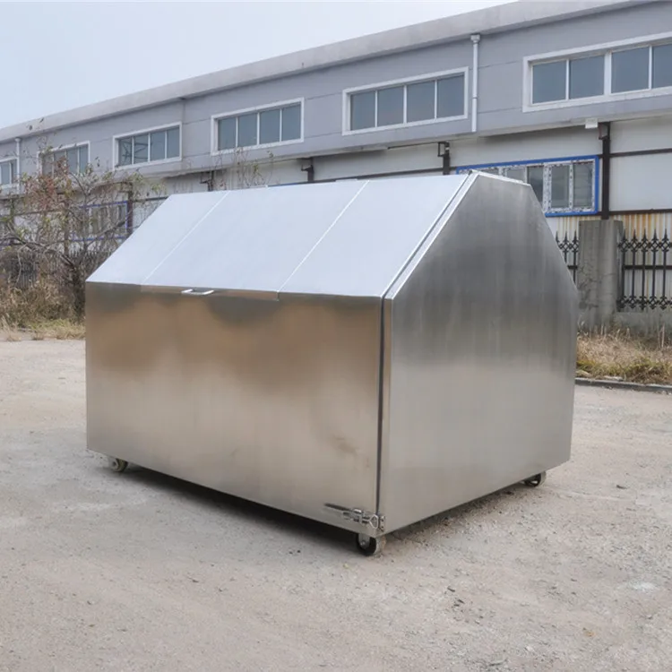 Outdoor mobile hand-opened fully sealed sanitation garbage box Industrial transit garbage collection box