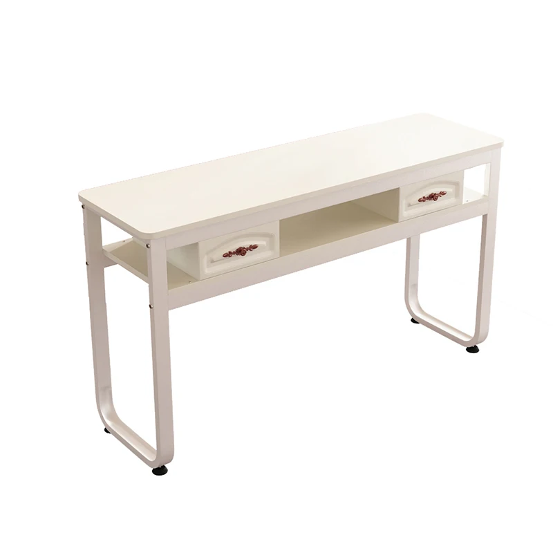 Mesas cuadradas blancas para manicura, mesas de manicura simples y modernas de plástico, maquillaje profesional, muebles de salón de uñas Tafel CM50ZJ