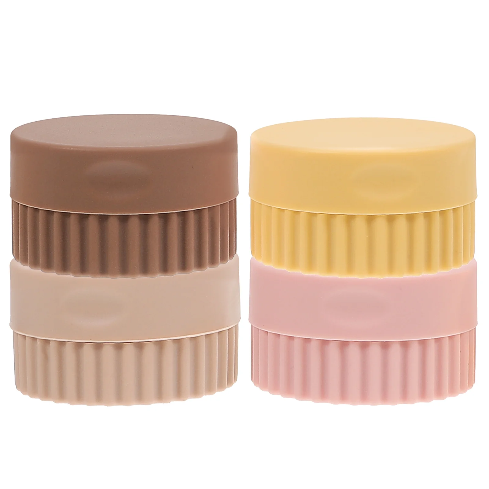 Contenedores pequeños de viaje, tarros de almacenamiento de silicona, organizador de loción a prueba de fugas, botellas de viaje para joyería, artículos de tocador, 4 Uds.