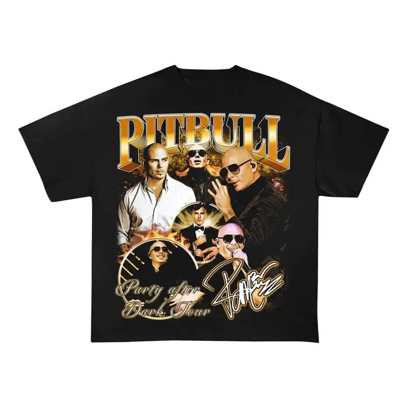 تي شيرت Pitbull Mr Worldwide Vintage Fan Merch Homage 90's Rap Concert Bootleg