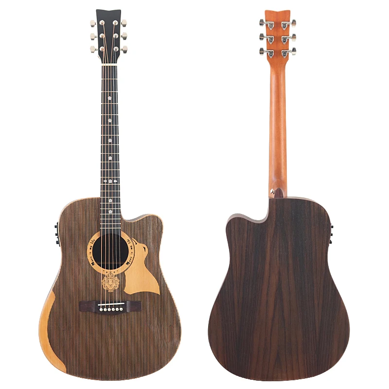 Solid Spruce Wood Top 41 Inch Electric Acoustic Guitars 6 Strings Guitar Folk Guitar Wood Guitar