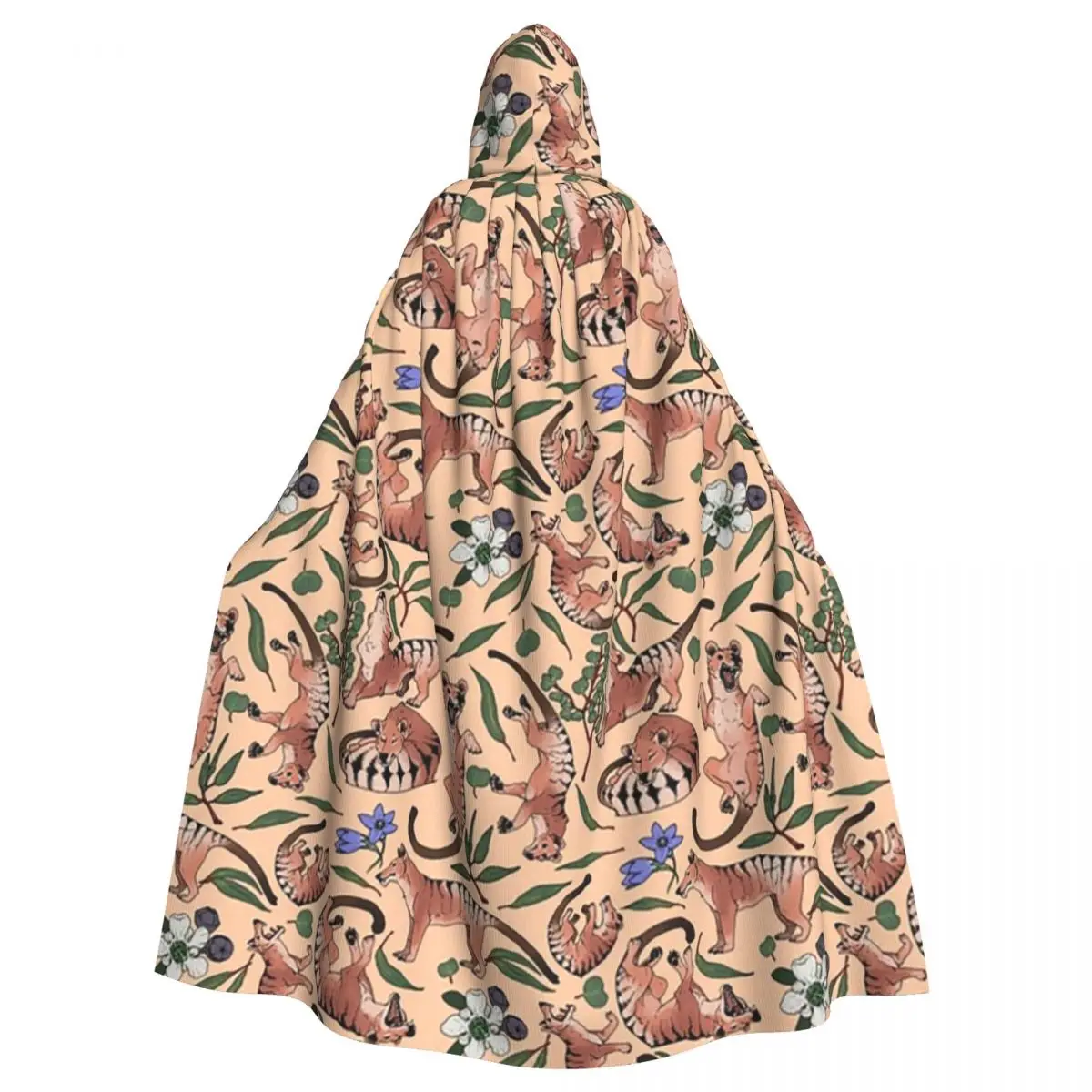 

Gone Forever Tasmanian Tiger Long Hooded Cloak Witch Medieval Costume Cosplay Cape HalloweenCoat Adult Unisex