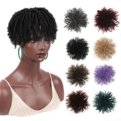 Jeedou Synthetic Toupee Hairpiece Wig Short Curly Hair Braided Hair Clip On Hair Afro Women Black Wig For Thinning Hair