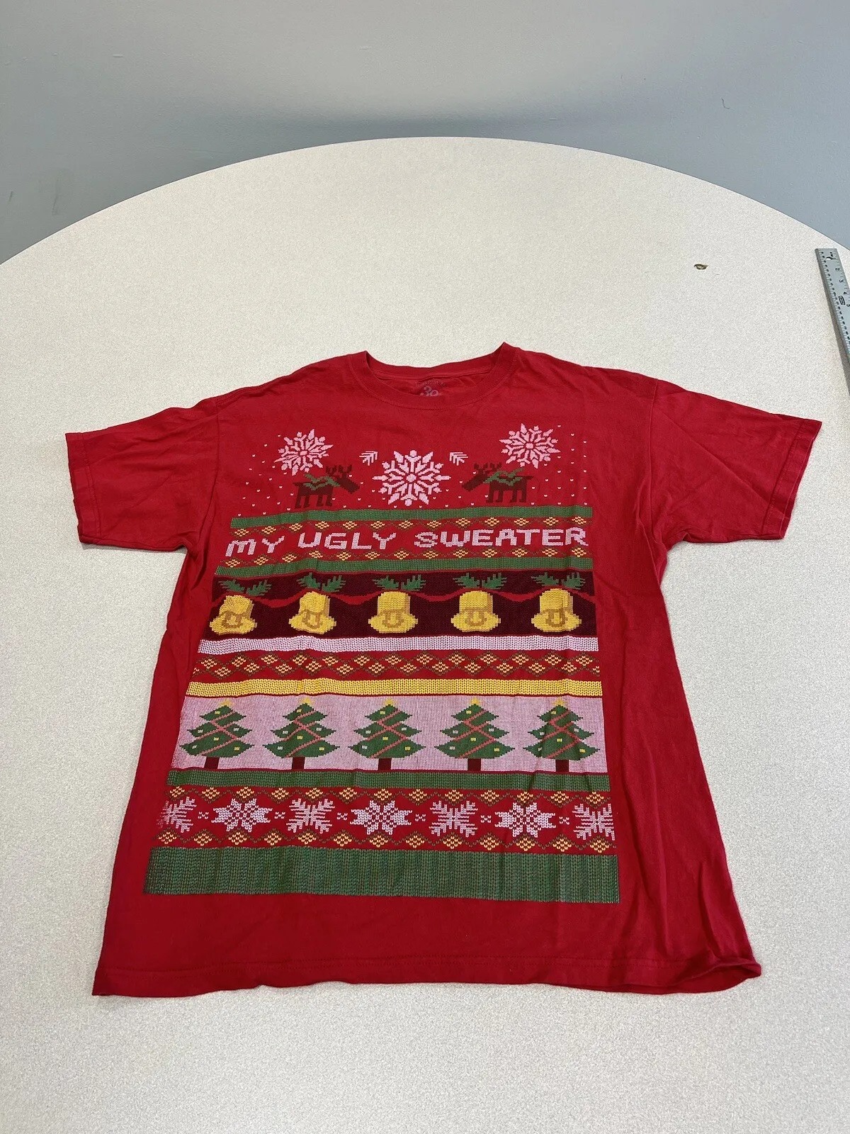 Забавная рождественская футболка-свитер с изображением Санты, размер L, 291