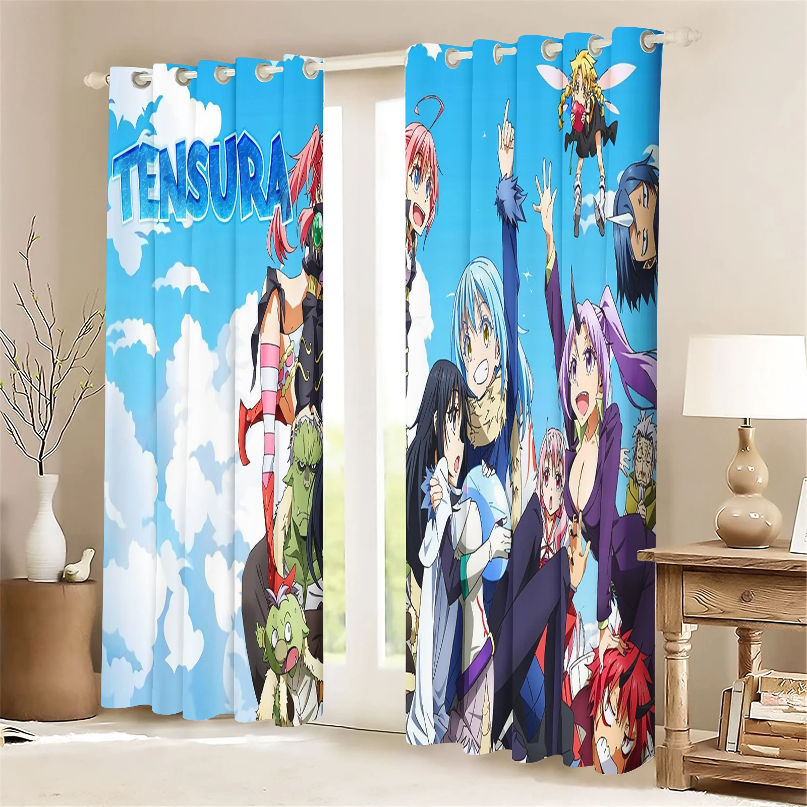That Time I Got Reincarnated as a Slime Curtains 2 Panels Blackout Window Curtain for Bedroom Living Room Home Decor Drapes