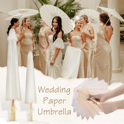 6PCS 60/84cm Paper Parasol Wedding Paper Umbrella Party Favor  Bamboo Umbrellas for Bridal Baby Shower Centerpieces Photo Props