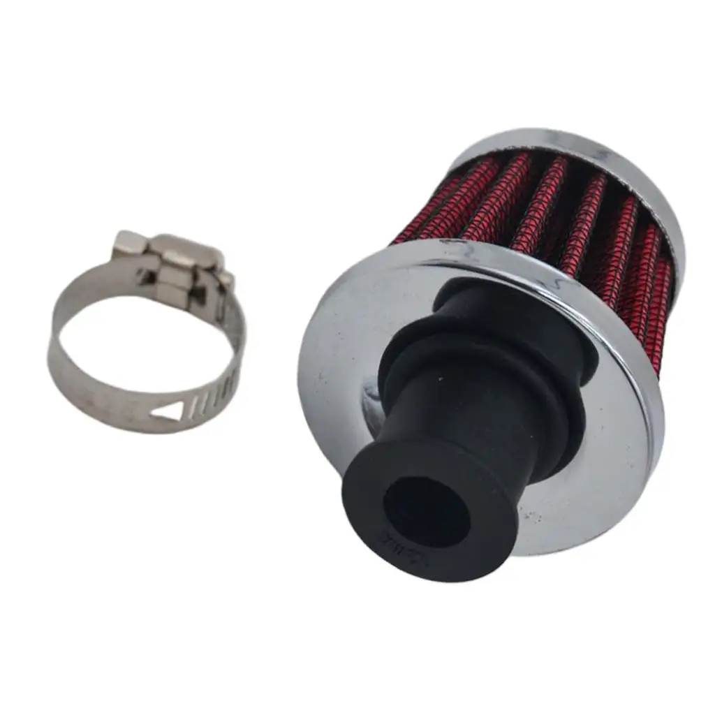 Universal Oil 12mm Air Intake Filter Kit Crank Case Vent Cover Breather