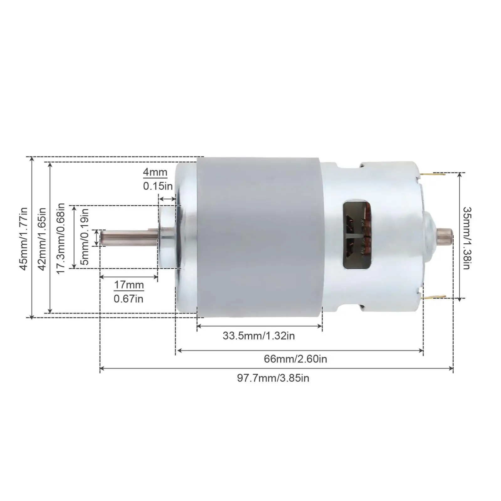 775 DC Motor D-Shaft 12/24V 12000RPM High-speed Large Torque Motor for Small Drill Micro Machine/Model  Car with Ball Bearing