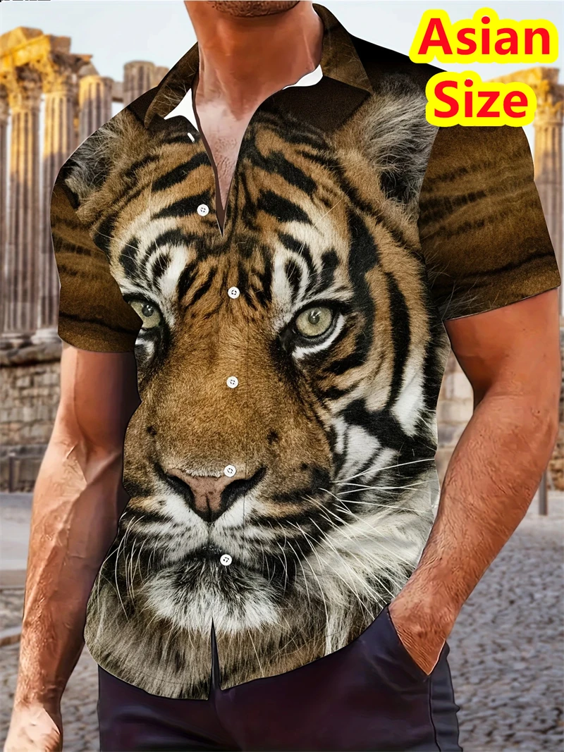 New Funny Cartoon Cat 3D Printed Mens Shirts Tops Clothing Dinosaur Graphic T-Shirts Fashion Casual New Oversized Men's Clothing