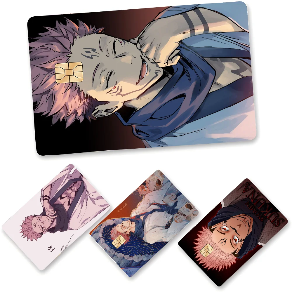 Japan Anime Jujutsu Kaisen Ryomen Sukuna Credit Card Skin VISA Bank Bus Metro Access Card Protective Film Cover Sticker Decal