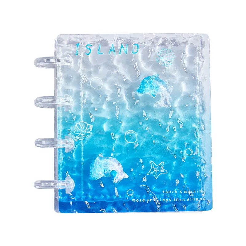 Dreamy Ocean Card Album Ins Loose Leaf 3-Inch Kpop Card Collection 1 Palace Grid Water Ripple Activity Card Storage Book