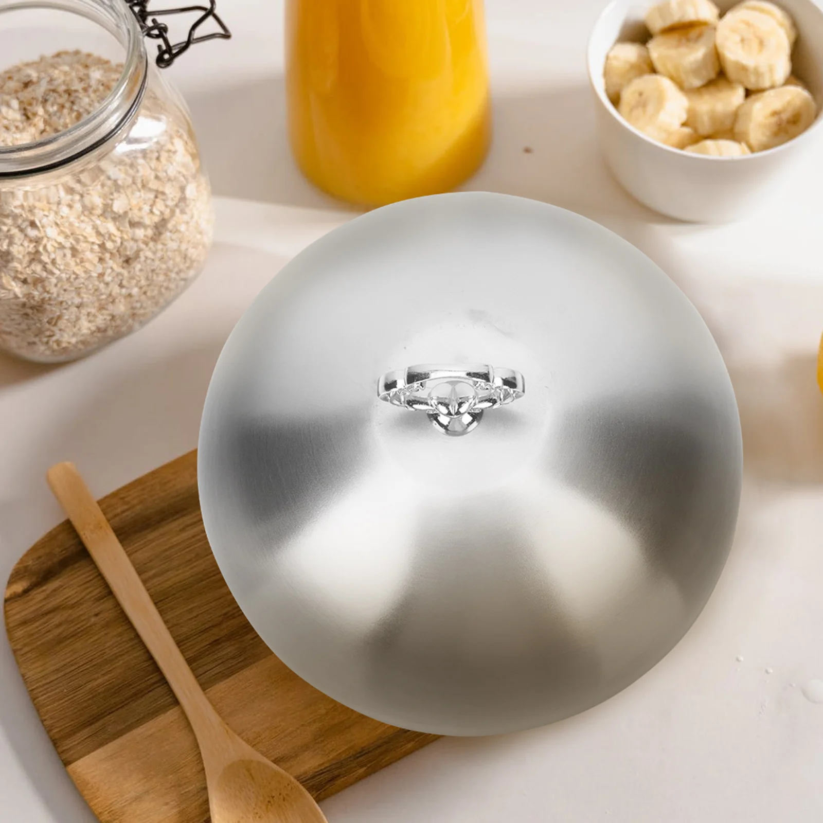 

Stainless Steel Food Cover Round Oil-Proof Vegetable Cloche Household Dome Lid Home Restaurant Hotel Protection Basting Bell Jar