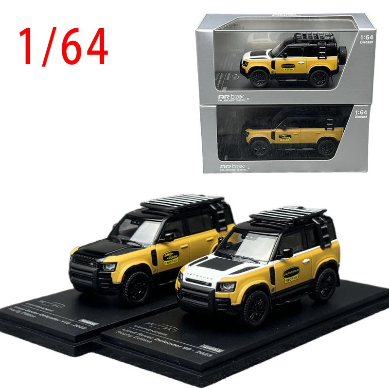 Diecast 1/64 AR Model Car Land Rover Defender 110 90 Alloy Car Model Off-road Vehicle Display Collection Hobby Original Box