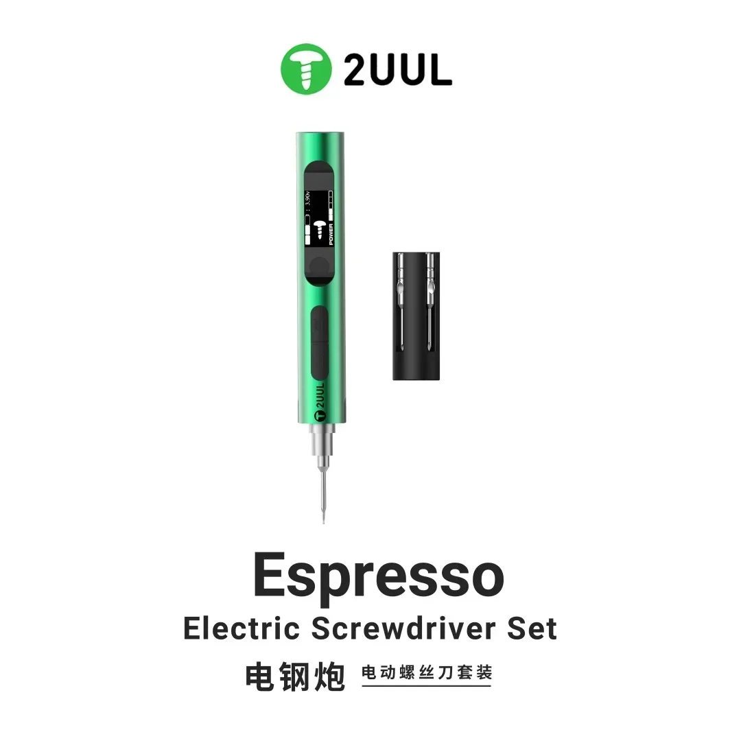 2UUL SD11 Espresso Electric Screwdriver Set Magnetic Storage/No Slipping For Mobile Phone Screen/Motherboard Disassembly Repair