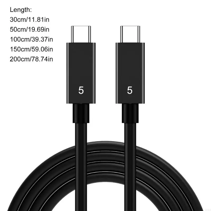 Thunderbolt5 USB C Cable,Bidirectional 80Gbps Data Transfer Rate,240W Charging,16K/Double 8K Video Portable Design H8WD