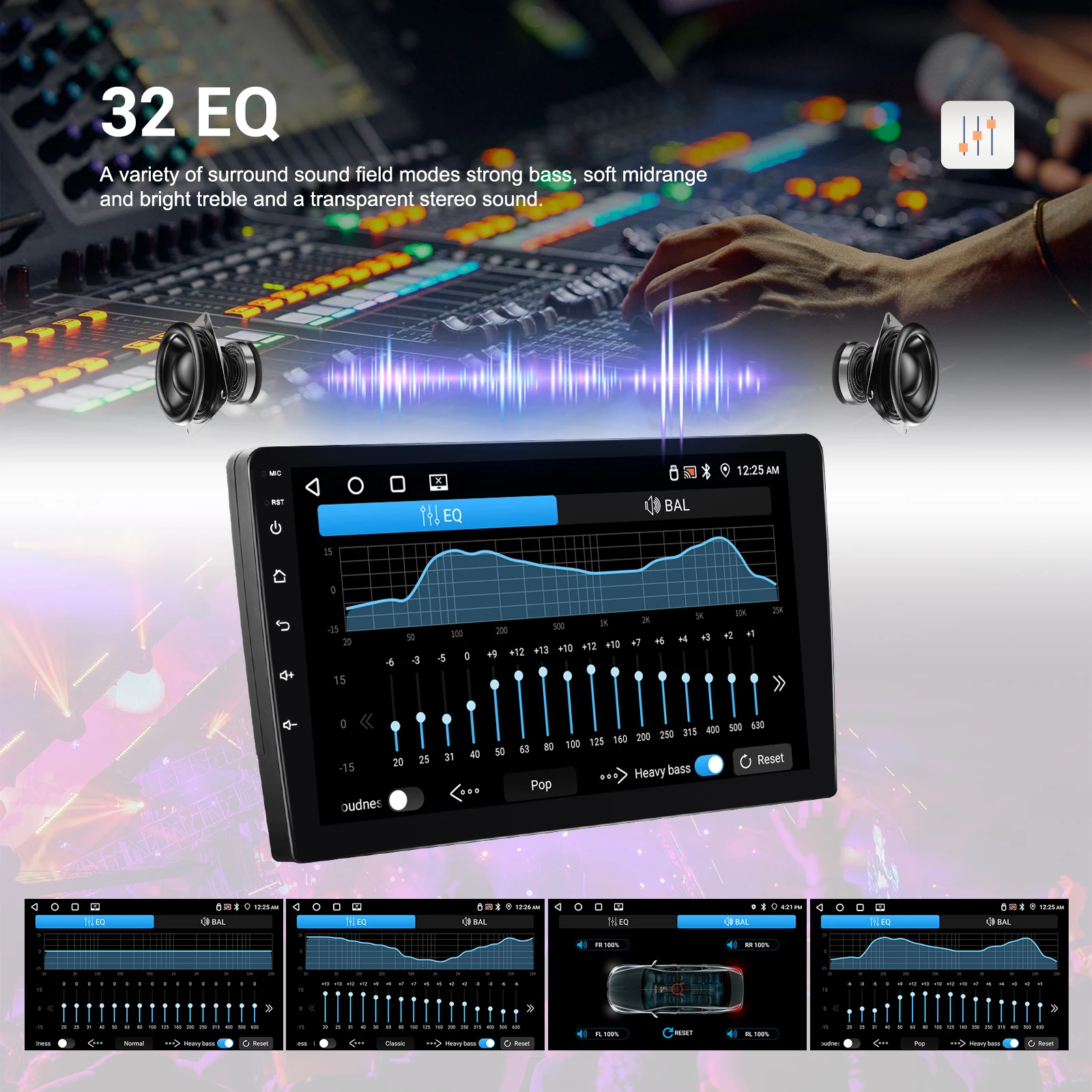 راديو سيارة أندرويد شامل Podofo ، مشغل وسائط متعددة ، مشغل سيارة ، مشغل سيارة ، DSP تلقائي ، صوت ، واي فاي ، نظام تحديد المواقع والملاحة ، 4 + 64G ، 7 "، 9" ، #3