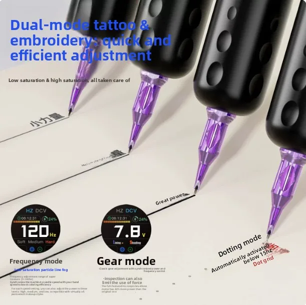 Current Meter Tattoo Embroidery Machine Direct Drive Full Throwing Point Eyebrow Eye Lip Wireless Tool