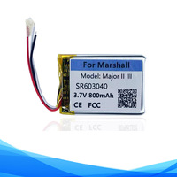 Original Replaces 800mAh Battery For Marshall Major II III Gen 2 3 MID Bluetooth Handset Headphone AKK Batterie Accumulator