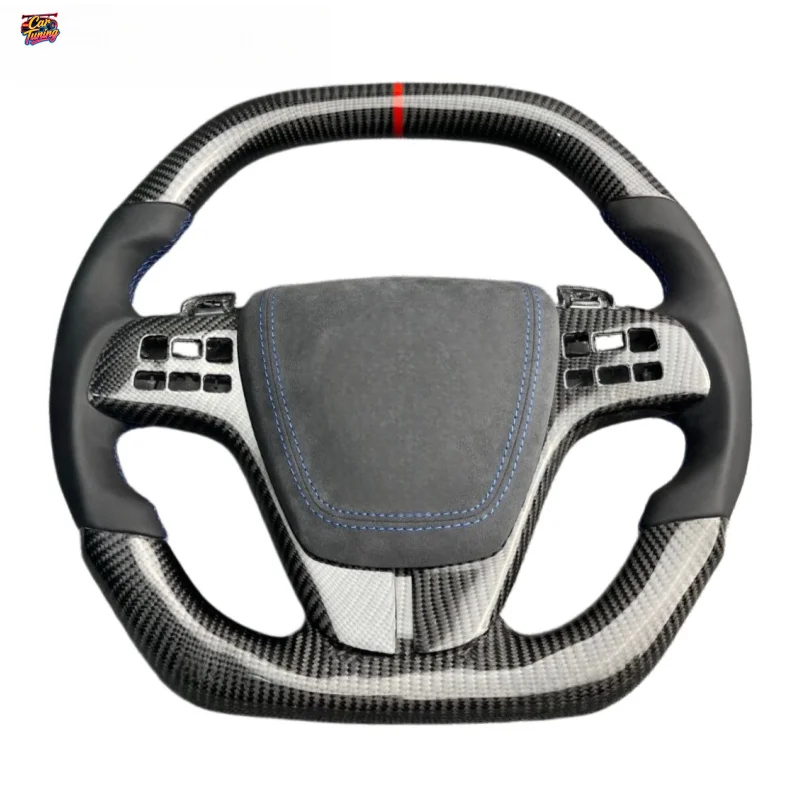 for Mazda Atenza Custom Carbon Fiber & Leather Racing Flat-bottom D-shaped Steering Wheel