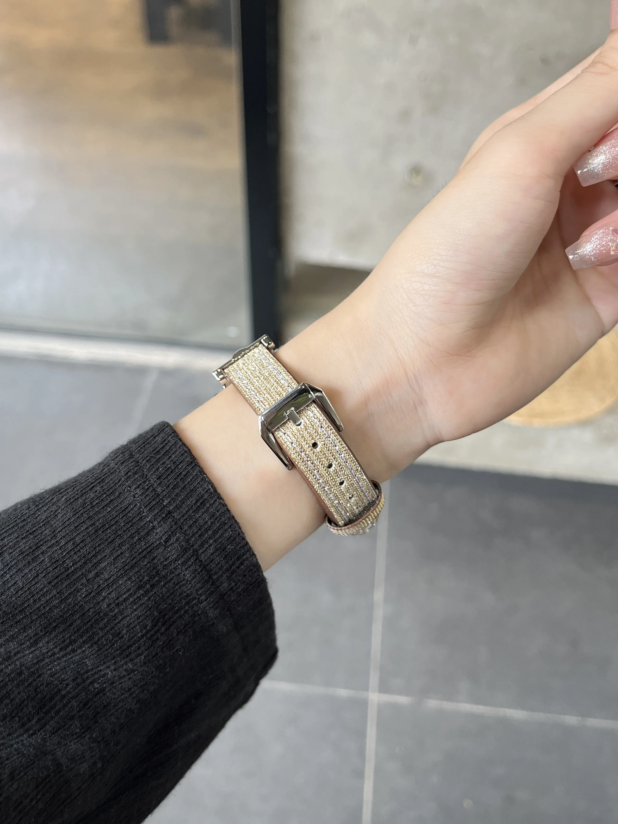 Cloth Leather loop for Apple Watch Band For Women Correa for iwatch strap 40mm 41mm 42mm 45mm