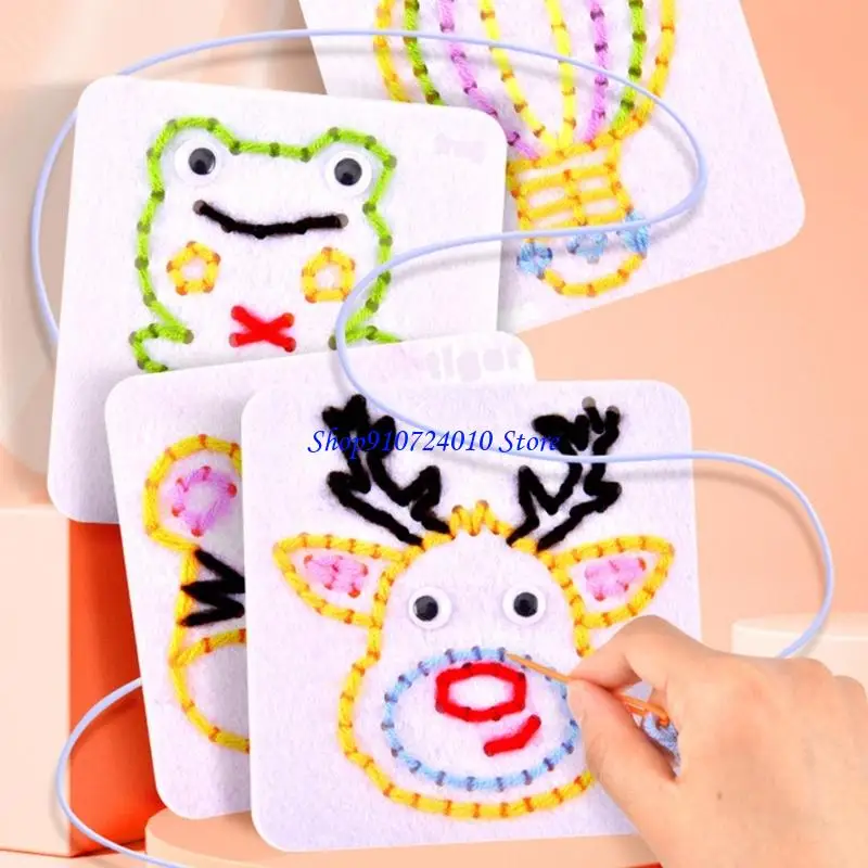 

77HD Threading Toy Lacing Craft Kits For Preschoolers Homeschool Activity And Parent Child Bonding Sewing Project Materials
