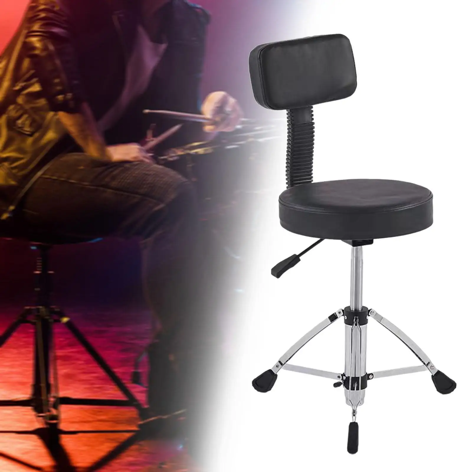 

Drum Throne with Backrest Padded with Anti Slip Feet Heavy Duty Motorcycle Style Comfortable Drum Chair Drum Seat Drum Stool