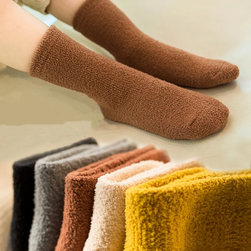 Winter Warm Kids Girls Socks Solid Children's Socks For Boys Coral Velvet Soft Baby Sock Cheap Stuff Child Clothes Accessories