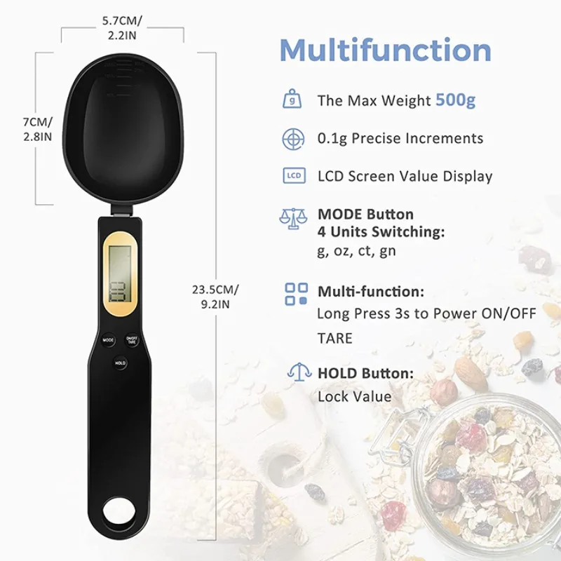 우유 분말 효모 측정 스푼, 전자 측정 스푼, 요리 측정용 디지털 스푼 체중계